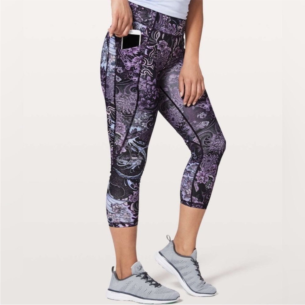 lululemon athletica Purple and Black Patterned Leggings